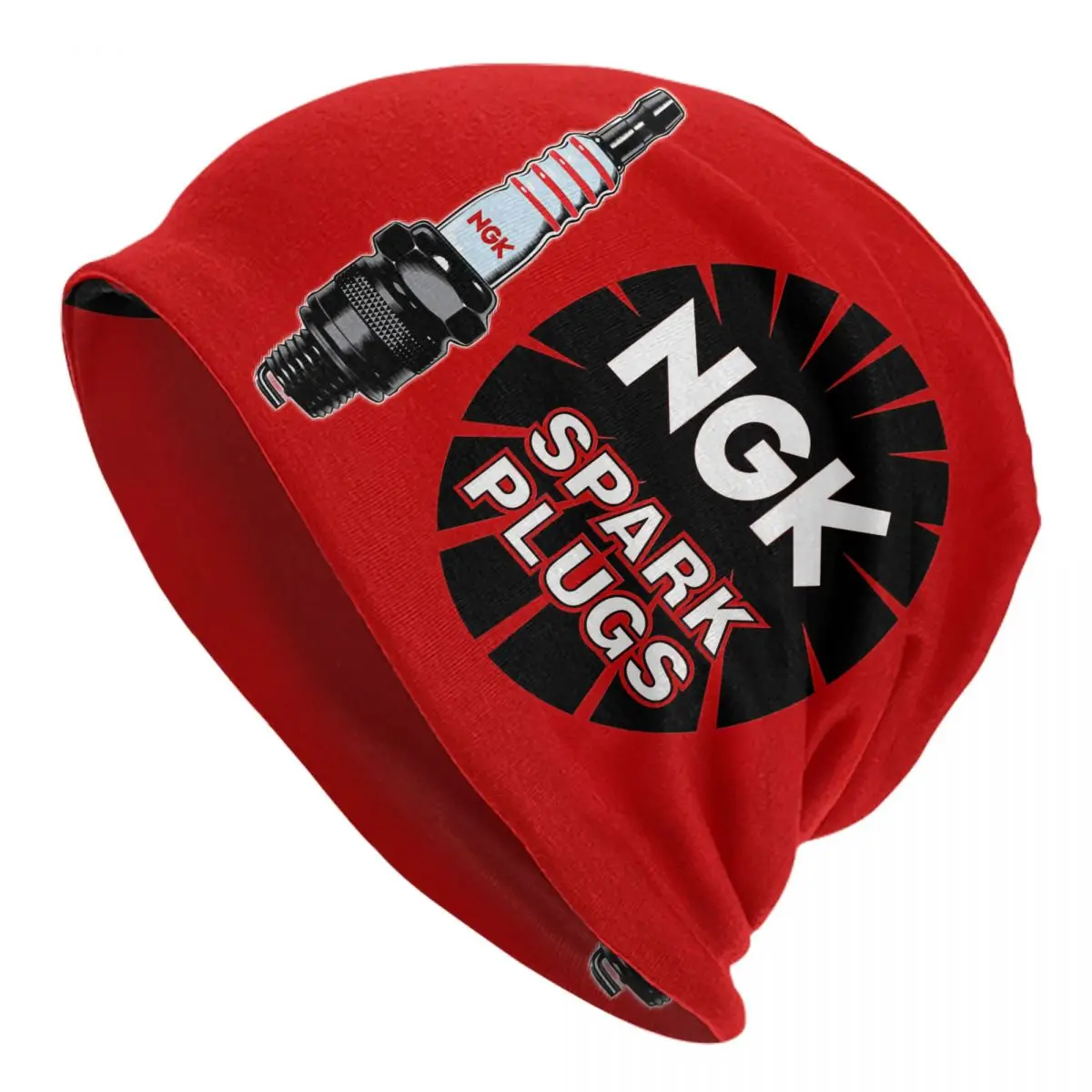 

NGK Spark Plugs 4 Hole Skullies Beanies Hats Racing Car Moto Goth Men Women Street Cap Warm Dual-use Bonnet