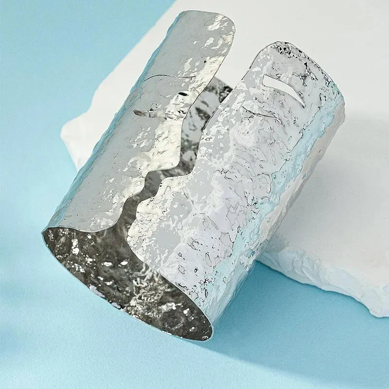 S1ad8a2749717419ab792f67b71fc7cadX Large Metal Cuff Bangle Open Bracelet For Women Funny Design Hammered Punk New Styles Heavy Holiday Accessories Party Jewelry Mallzona