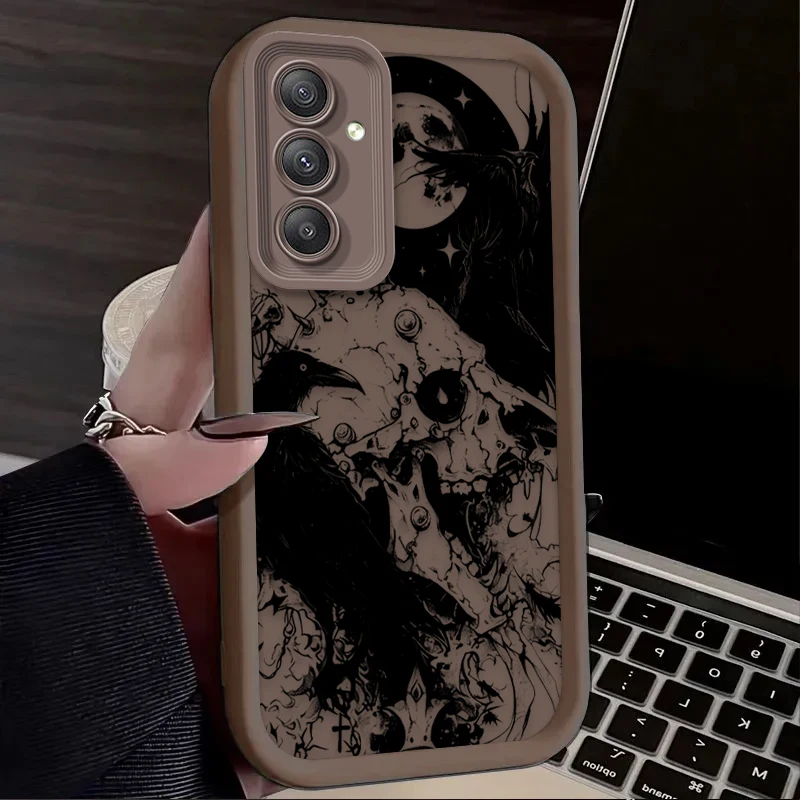 Skeleton Crow Design Phone Case - Stylish and Durable Protective Cover