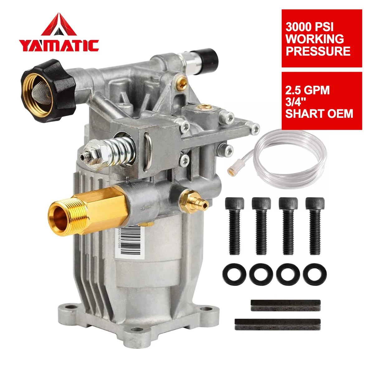 3/4 Shaft Horizontal Pressure Washer Pump Gas Engine Power Washer Pump  Replacement for HONDA Homelite Karcher POWERSTROKE 3000 P