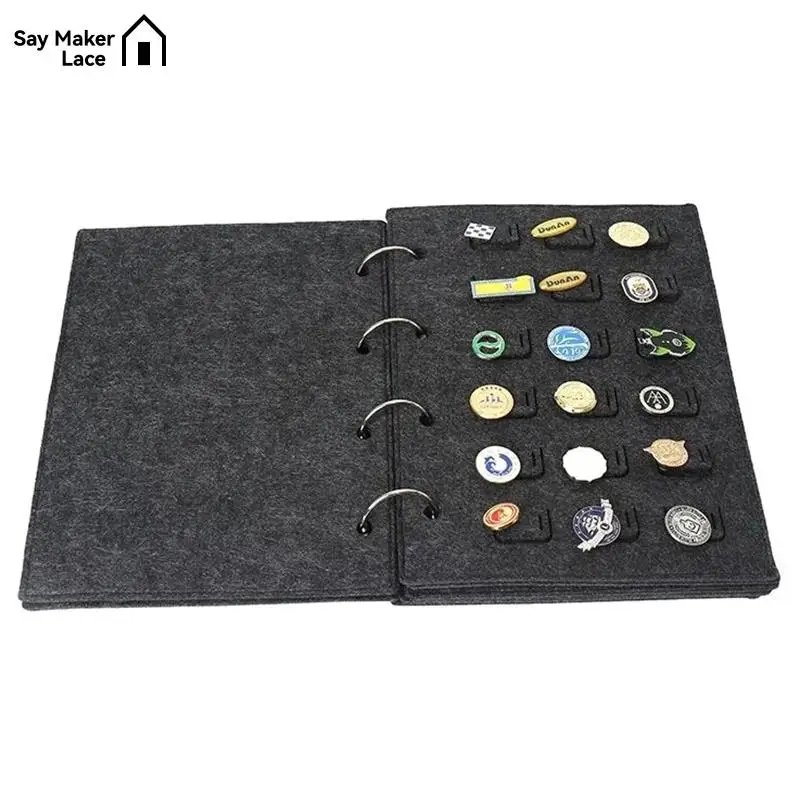 

Portable Brooch Storage Book Felt Pin Dust-proof Display Book Tray Metal Badge Collection Medal Organize Storage Box Gifts