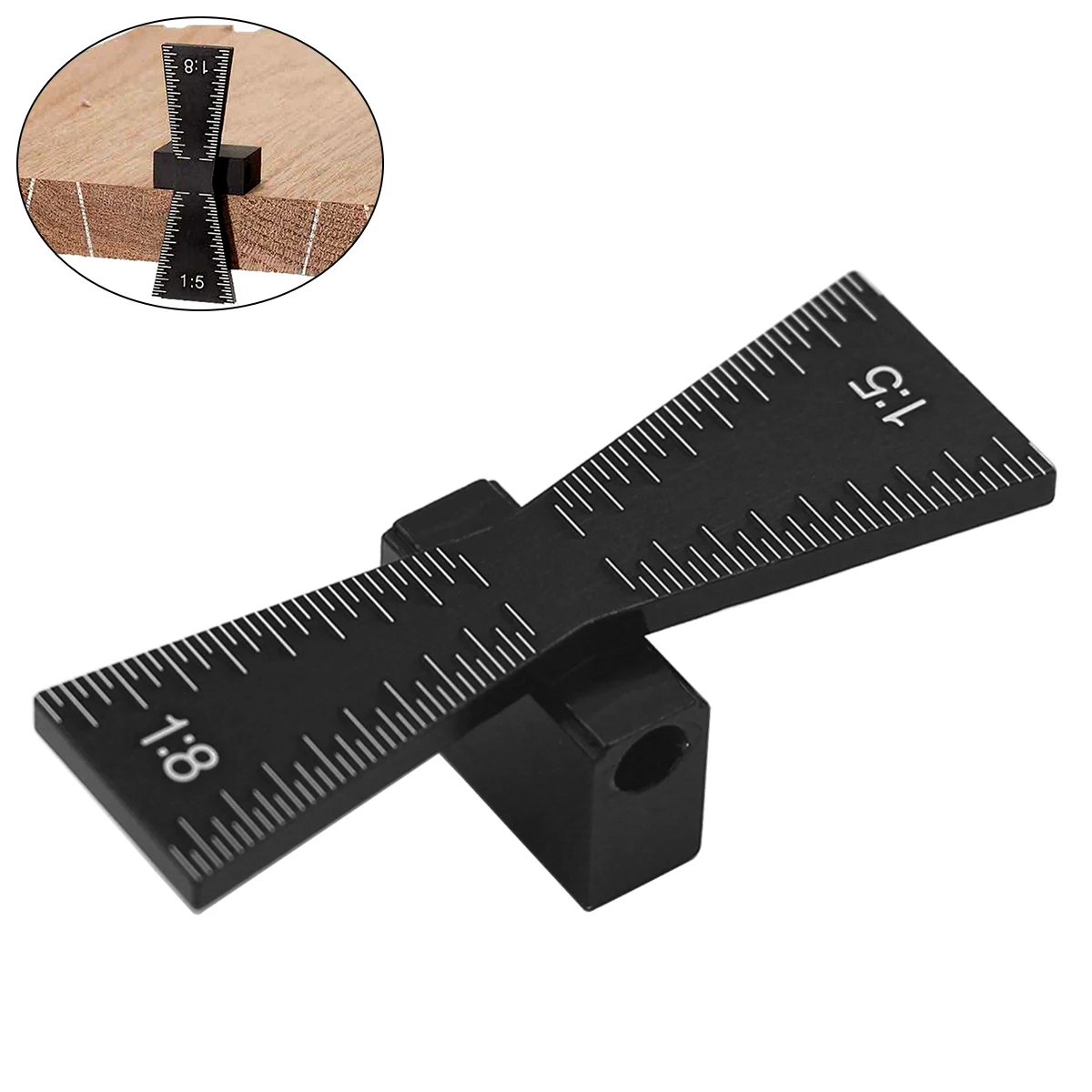 

Dovetail Marker Aluminum Alloy Dovetail Line Locator Marking Template 1:5 & 1:8 Wood Joint Gauge With Scale Dovetail Guide Tool