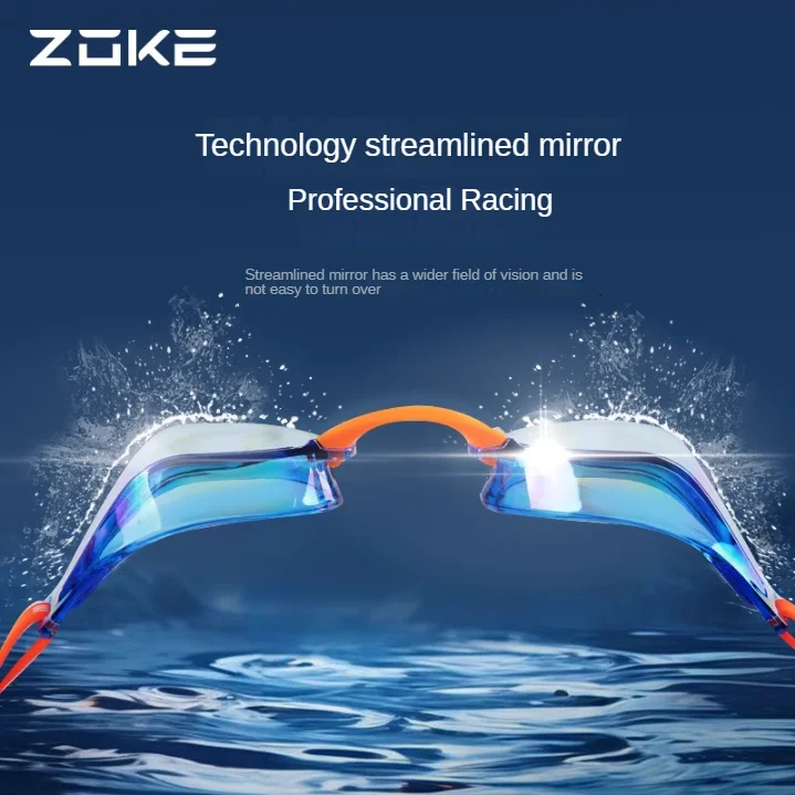 ZOKE Electroplated Swimming Goggles Without Mirror Rings Professional Swimming Training For Adults