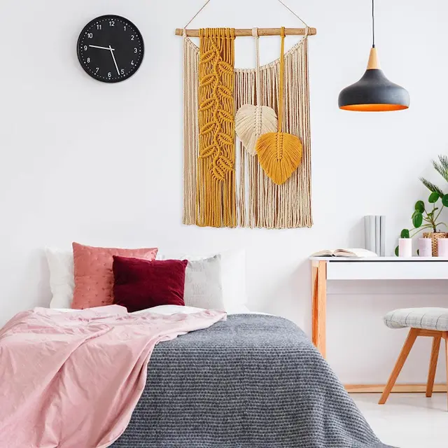 Boho Gobestry Makrame Fali Dekoráció - Szövött Gobelin Bojtos Tufed, Modern Bohém Művészeti Kárpit A Házfali Orna Számára - Image 2