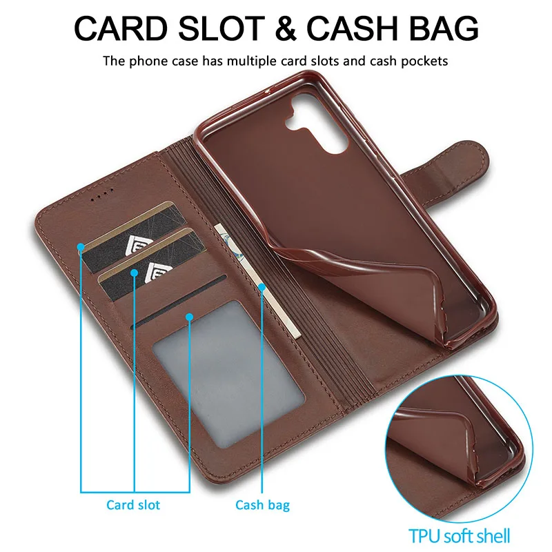 Card Flip Leather Case For Samsung Galaxy A53 A24 A25 A15 A14 A34 A54 A55 A70 A71 A72 A73 A80 A81 A91 A51 A05 A05S 4G 5G Cover