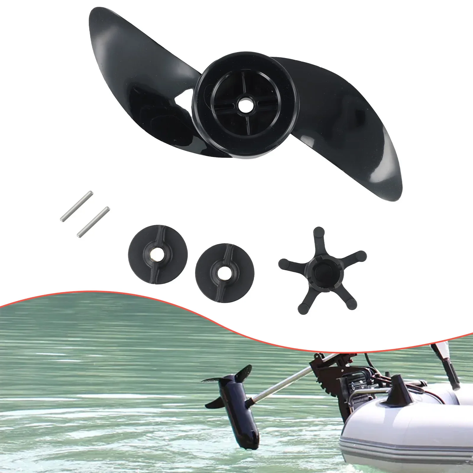 Accessories Two-blade Propeller Two-blade Propeller Watersnake About 140g Black Electric Motor Outboard Exquisite