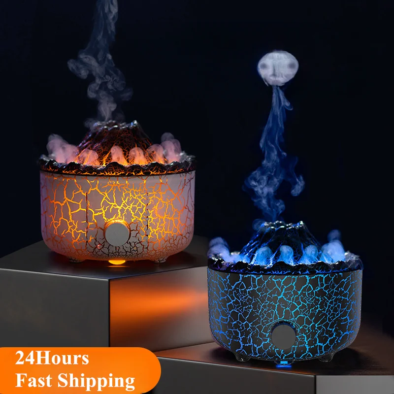 Lava Volcano Air Humidifiers 560ML Essential Oil Diffuser with Night Light Essential Oil Diffuser Aroma Diffuser