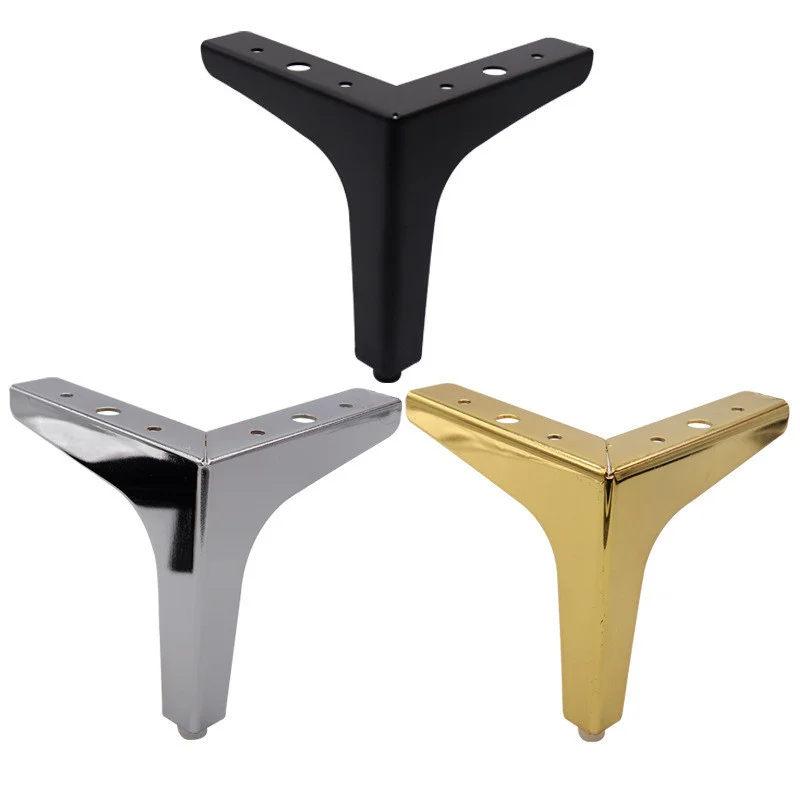 4pcs Modern sofa legs metal gold Black Iron furniture Feet for Table Bed Chair Desk Dresser Cabinet support Furniture Hardware