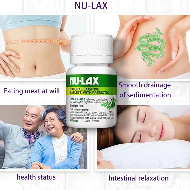 Nu max Lekang Tablets Lekang Cream Dietary Fiber Relaxation Australian Classic Mild Aloe Vera Flavor 40 Tablets free shipping