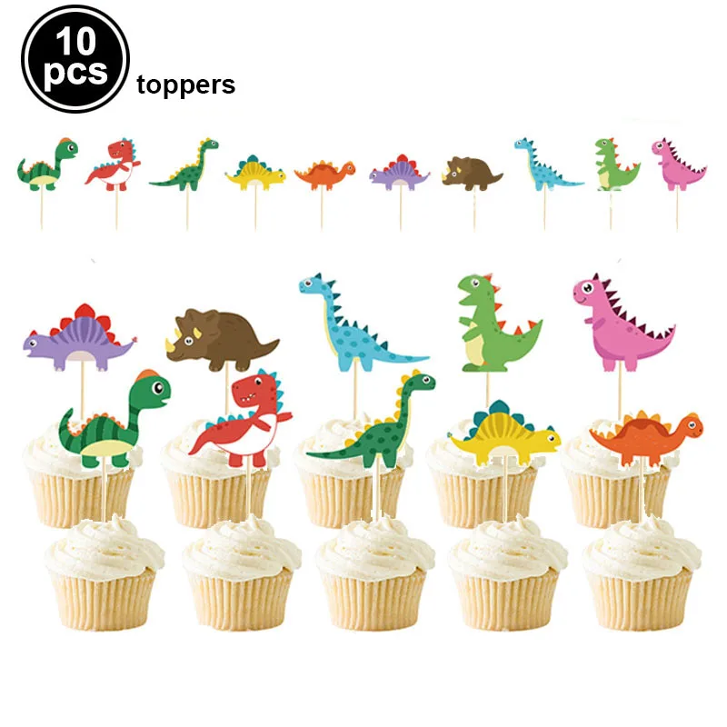 Description Picture 4 of itemDinosaur Cake Topper Cute Cartoon Jungle Safari Dino Birthday Cake Decoration Boys Kids Dinosaur Themed Baby Shower Party Supply