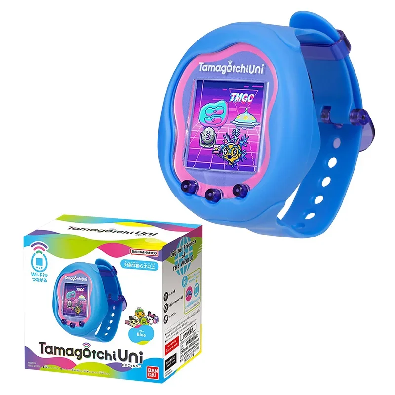 Original Tamagotchi Uni Blue Wifi Electronic Machine Pix Pet Meets