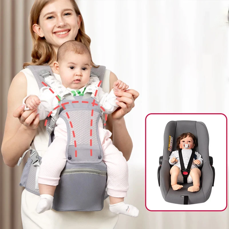 Newborn 2026 Ergonomic Baby Carrier Backpack Infant Baby Hipseat Carrier Front Facing Ergonomic Kangaroo Baby Wrap Sling Travel - 2
