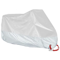 Durable Black & Blue Waterproof Motorcycle Cover - All - Weather Dust, Rain, Snow, and UV Protection - M (All Silver)
