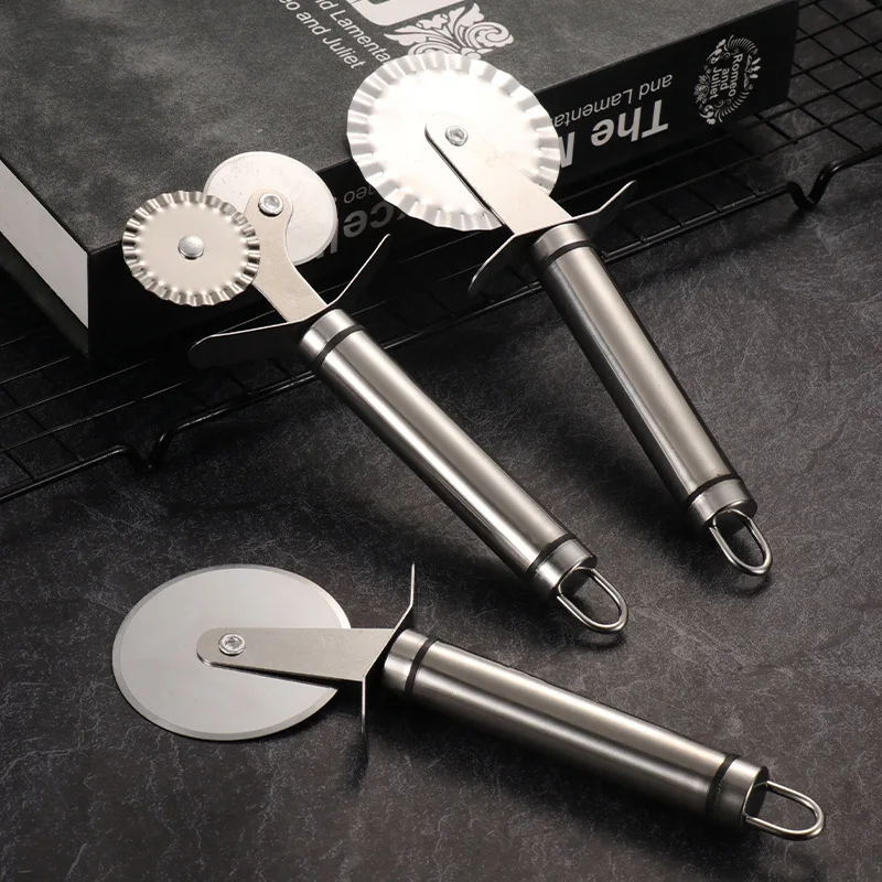 Stainless steel Pizza Cutter Pastry Roller Cutter Round Knife Pizza Shovel Baking Utensils