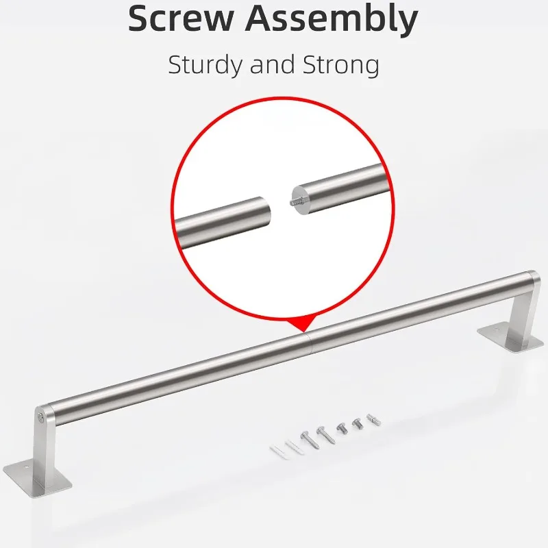 Bathroom Towel Bar, 24 Inch Towel Racks for Bathroom Wall Mounted, Heavy Duty Bath Hand Holder Organizer, Brushed Silver