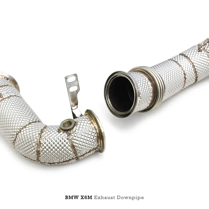 Head Section High flow Pipes branch downpipe Exhaust Pipe with catalyst for BMW X6M 4.4TT V8 2014-