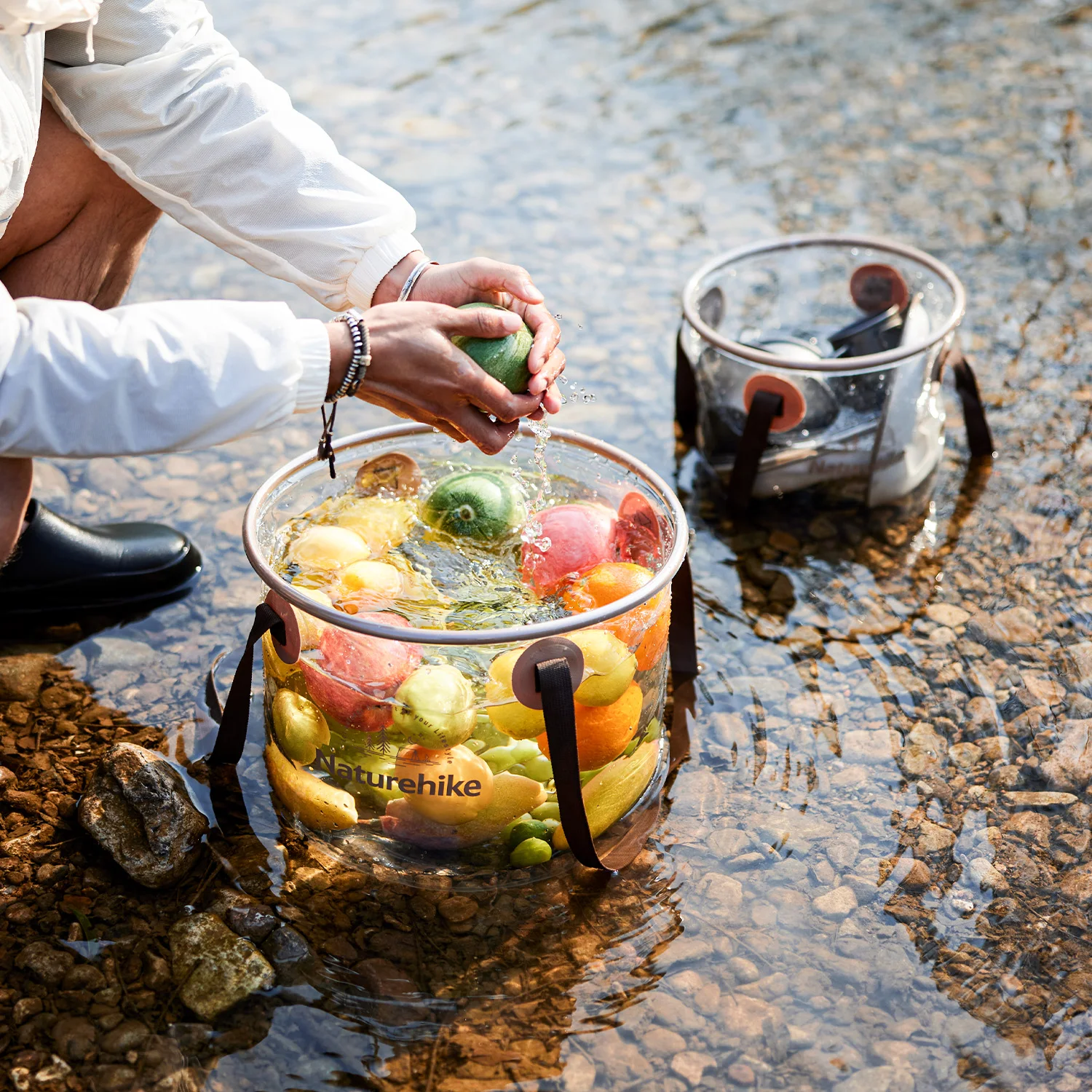 네이처하이크 10L/20L 다기능 접이식 버킷 휴대용 여행용 접이식 세면대 캠핑 하이킹 낚시 보관 버킷