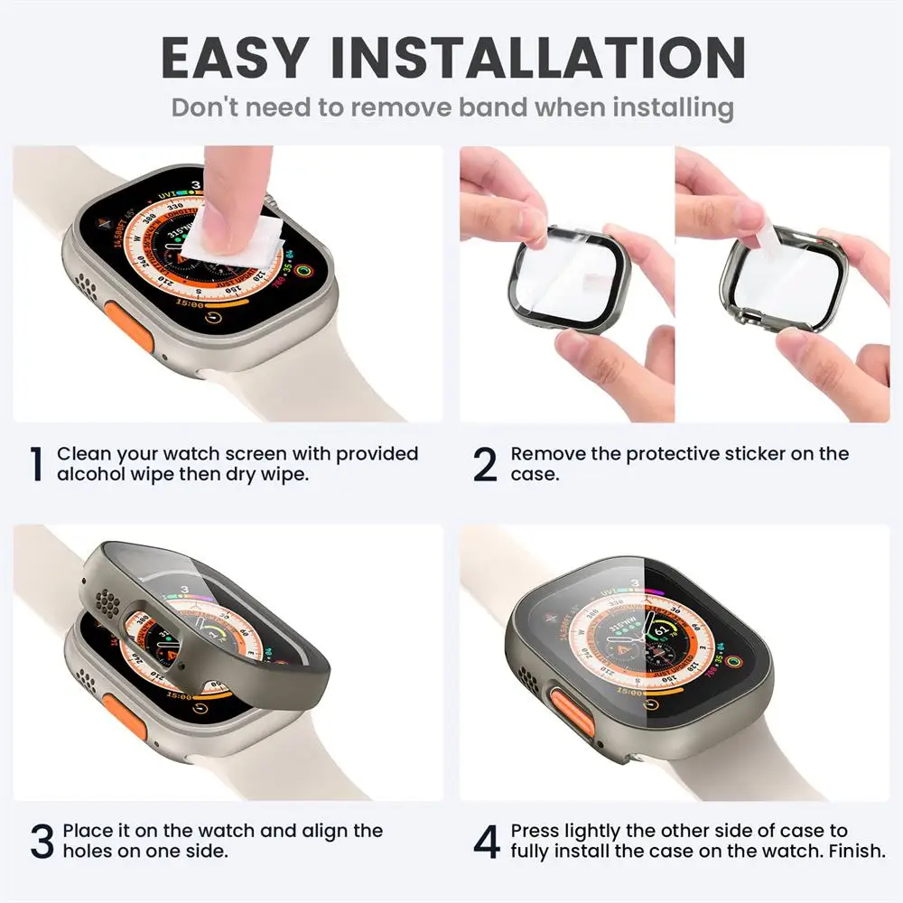 Apple Watch Ultra Durable Case with Tempered Glass Screen Protector
