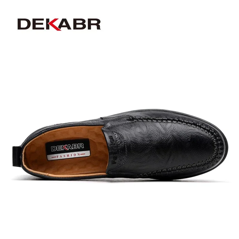 DEKABR Brand Men Genuine Leather Shoes Luxury Casual Shoes Soft Men Loafers Breathable Slip On Driving Men Shoes Plus Size 47 2
