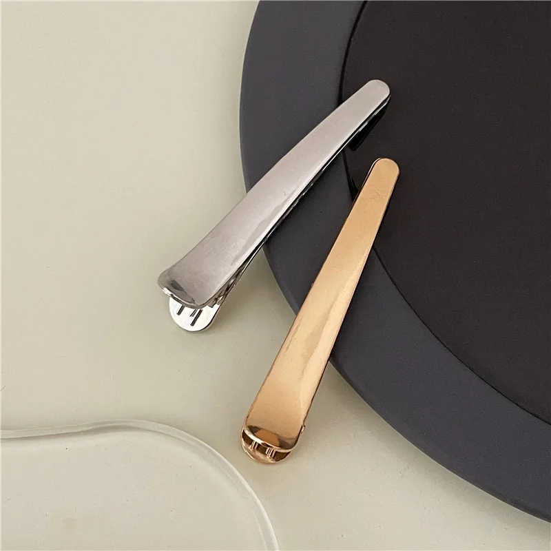 Simple High-polishd Alloy Hair Clip 7.5cm Gold Silver Plated Duck Clip Barrette For Women Fashion Plain Side Hair Clip Hairpin ender 3 upgrade cnc bimetal titanium alloy heatbreak kit high quality copper plated heatblock for cr 10 smart pro ender3 s1