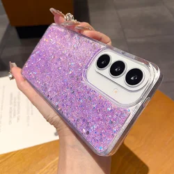 Elegant Glitter Girl Epoxy Phone Case with Luxury Aesthetic Design - Galaxy S23 Ultra (PURPLE)