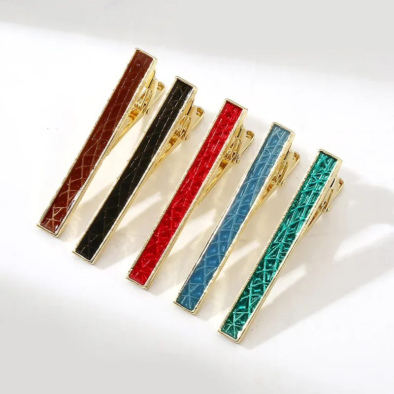 

Colorful Pattern Personalized Men's Tie Clip Fashion Leisure Business Conference Collar Clips Korean Edition Formal Accessories