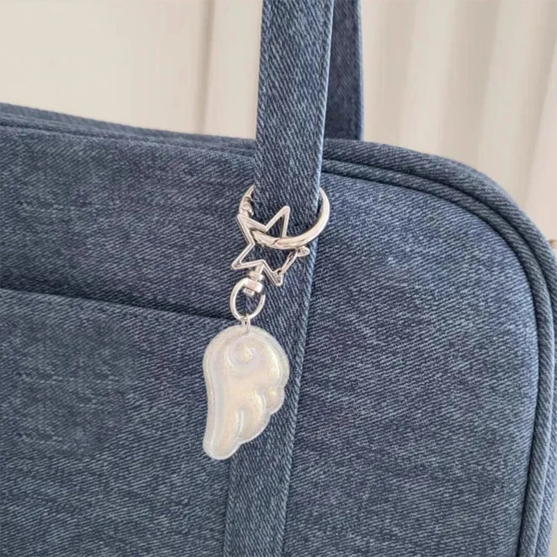 1 Stück Damen-Rucksack-Dekoration Koreanischer Ins-Engelsflügel-Schlüsselanhänger Y2K Japanischer Magisches Mädchen Stern-Schlüsselanhänger Taschenanhänger Auto-Schlüsselring – Detail 6