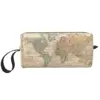 Vintage Map Of The World 1823 Makeup Bag Pouch Cosmetic Bag for Men Women Toiletry Bags Dopp Kit 1
