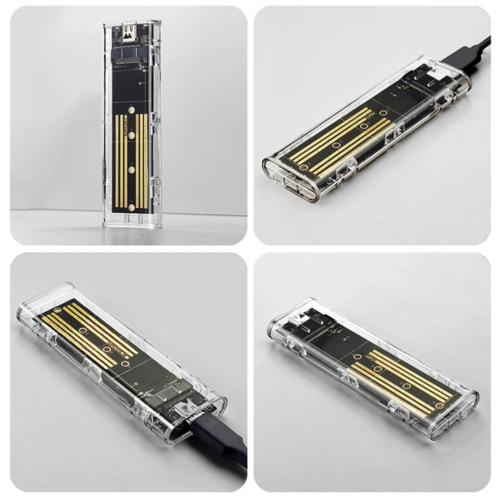 M.2 NVME PCIe NGFF SATA Dual Protocol SSD Case USB Type C 10Gbps PCI-E M2 SSD External Enclosure Hard Disk Box
