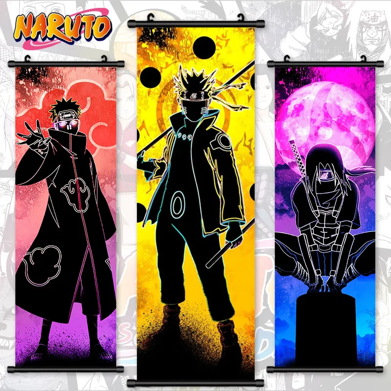 Quadro decorativo Kakashi Anime Naruto Arte Desenho para sala