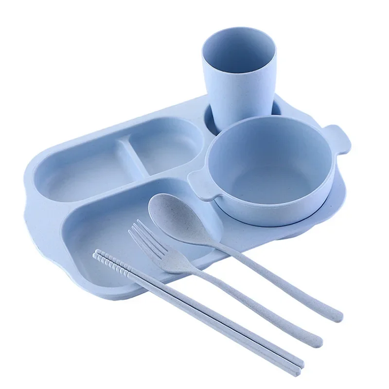 Wheat straw dish 6Pcs Children Dishes Set