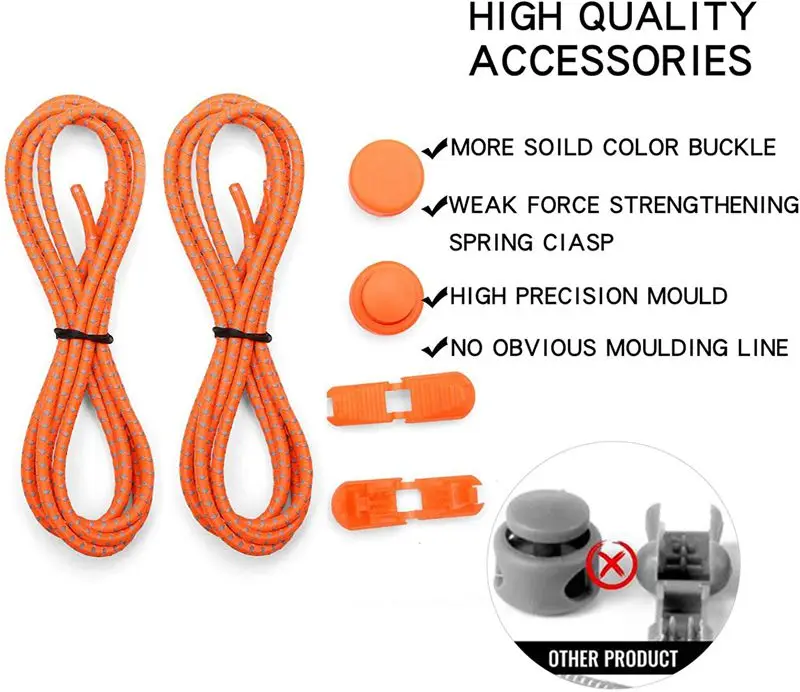 1Pair Colored Dots Round Elastic Shoelaces Plastic Lock Hiking Sport No Tie for Adult Children Shoe Accessories shoe laces,elastic shoelaces,elastic shoe laces,shoe accessories,shoelaces without ties