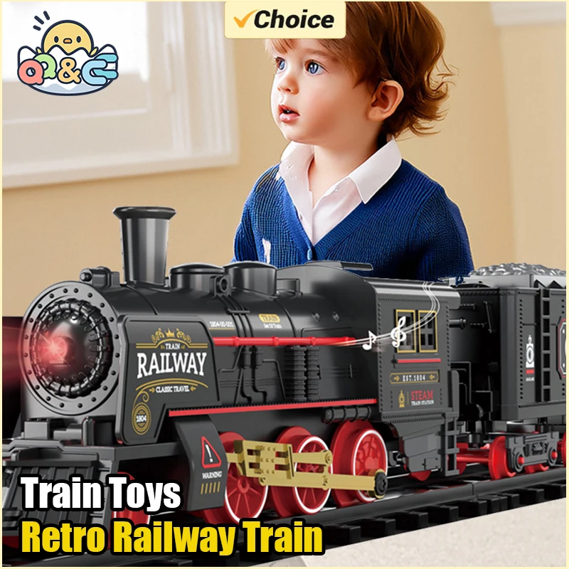 Plastic Electric Train Toy with Lights and Music for Kids