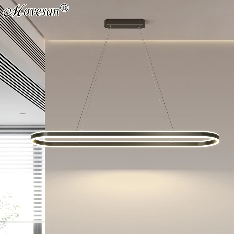 

Современный светодиодный потолочный светильник в скандинавском стиле, черные/белые подвесные лампы для украшения обеденного стола, бара, ресторана, комнатное освещение