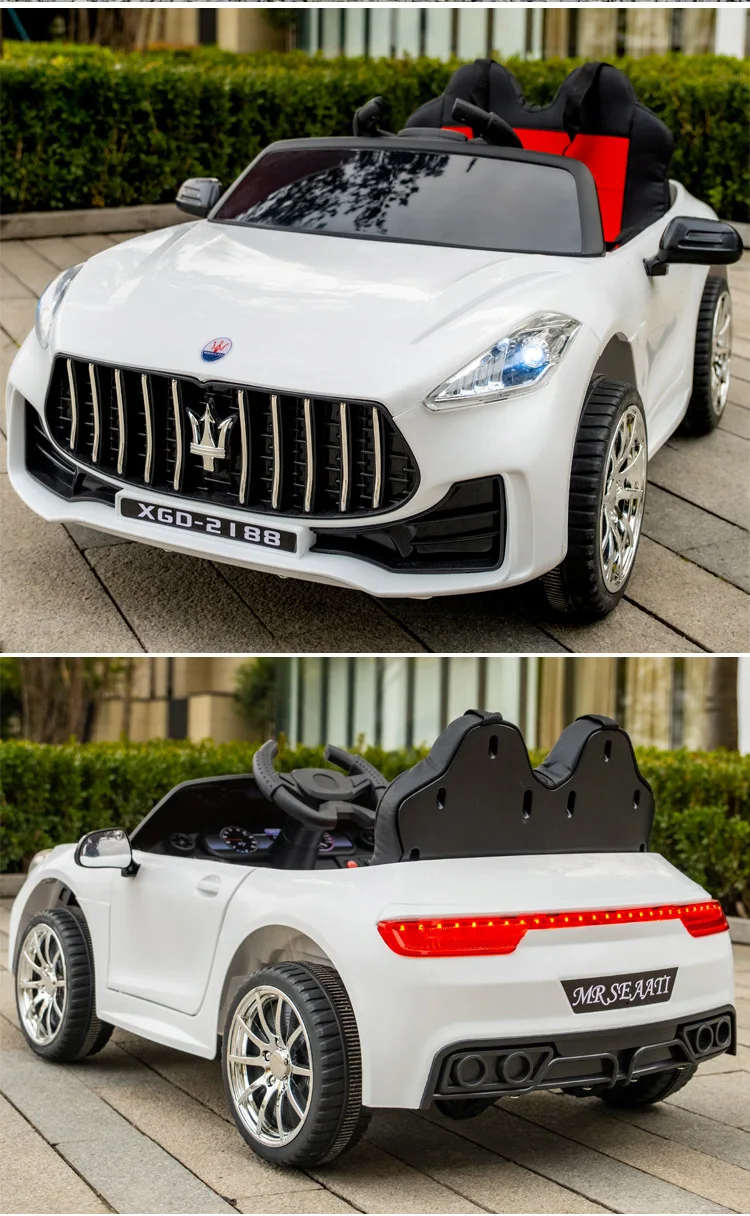 12V Maserati Battery Powered Car 2 Motors Remote Control Led Lights Mp3 Horn Music Two Doors Open Kids Ride On Electric Car - 8618