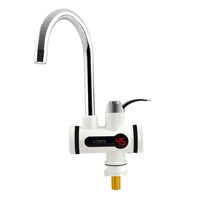 ATWelasticity-Chauffe-eau électrique instantané 3000 W, robinet de cuisine sans réservoir, affichage numérique, eau chaude 1
