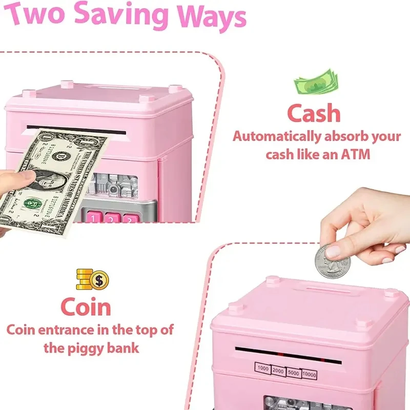 Piggy Bank Cash Coin Can ATM Bank Electronic Coin Money For Kids--Hot Gift Halloween Christmas Gift