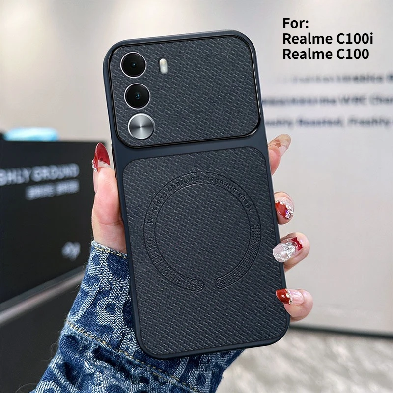 Vegan Leather Magnetic Ultra-Thin Anti-Drop Case with Wireless Charging Capability