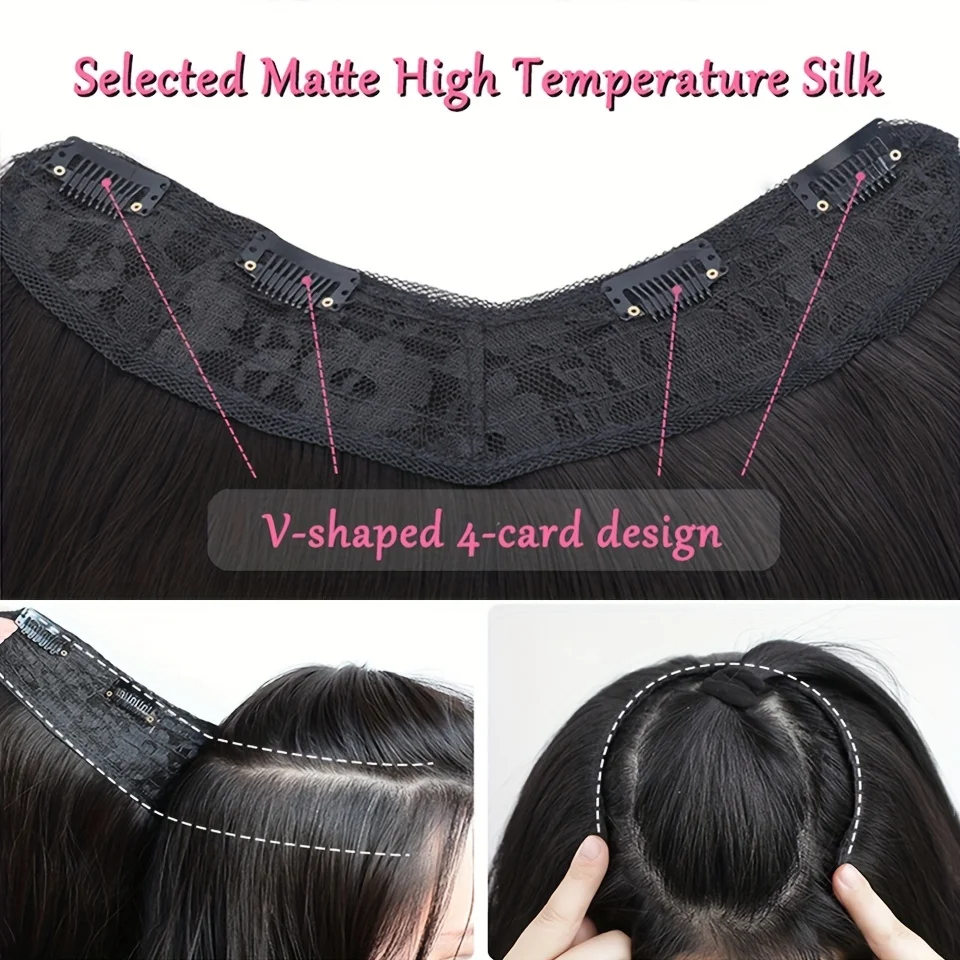 Synthetic Hair Extension Black Clip In Hair Pieces for Women