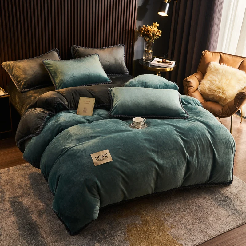 Winter Plush Couple Duvet Cover 2