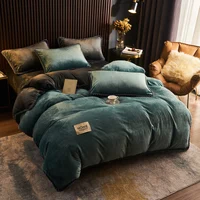 Hiver peluche Couple lit housse de couette couvre-lits pour simple Double reine roi lit Velvect chaud doux nordique Couple lit housse de couette 2