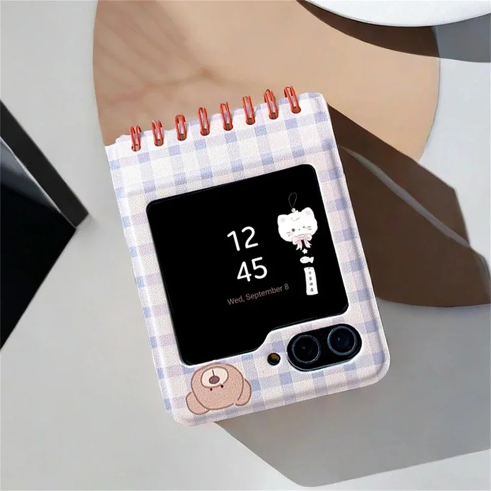 Korean Cute Cartoon Bear Monster Notebook Style Phone Case - Kawaii Girl Gift Cover Shell