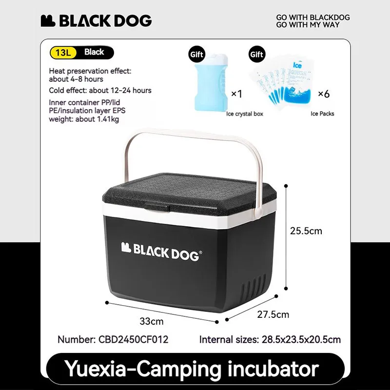 Naturehike BLACKDOG キャンプアイスボックス屋外モバイルサーマル 13L 25L クーラーボックス大容量屋外車ピクニック PP ポータブルボックス Naturehike-キャンプ用アイスボックス,屋外携帯用クーラー,大容量