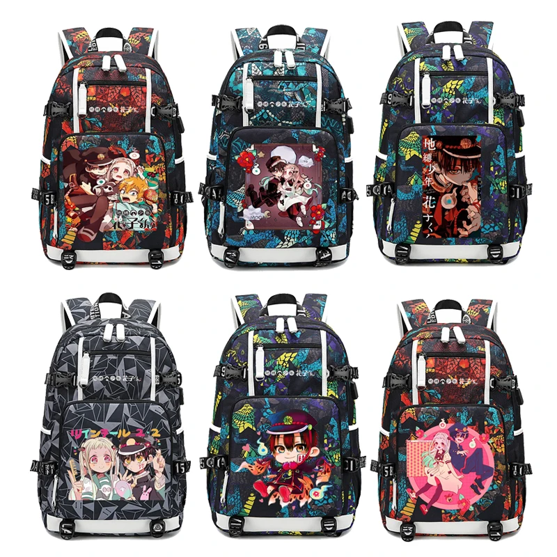 

Hot Sale Toilet-Bound Hanako-Kun Backpack USB Charge Knapsack Schoolbag Boy Girl Backbag Travel Bag Men Women Sport Bag Mochila