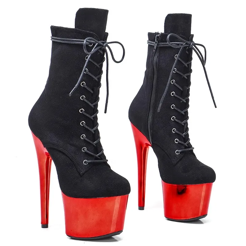 

LAIJIANJINXIA New Fashion PU Upper 17CM/7inches Pole Dancing Shoes High Heel Platform Women's Modern Boots 133