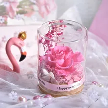 

2022 Wedding Decor Eternal Rose In Glass Cover Lover Souvenirs Wedding Favors Bridesmaid Gift Valentines Day Gift for Girlfriend