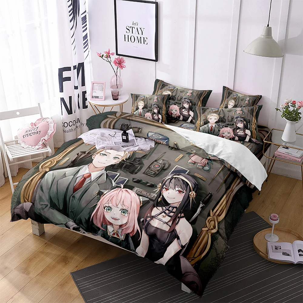 acsefire Anime Spy x Family Printed Bedding Set, Anya Forger Soft Duvet  Cover & Pillowcases, 2-Piece Sets - Single (#1 135 cm x 200 cm)