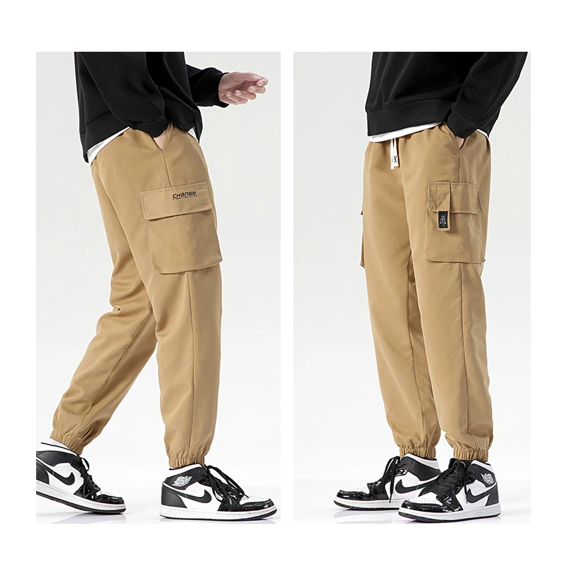 Spring and Autumn Multi-Pockets Trousers for Men Clothing Loose Workwear Casual Pants Men Baggy Joggers Sweatpants