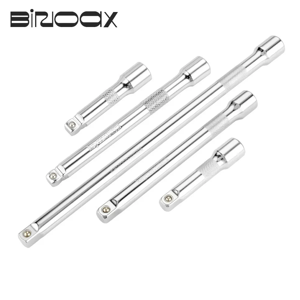 Socket Ratchet Wrench Extension Bar 1/4" 3/8" 1/2" 50/75/100/125/150/250mm Long Bar Steering Sleeve Connecting Rod Accessories
