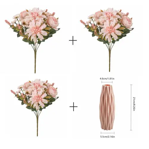 Artificial Flowers Silk Dahlia Rose daisy Valentine's Home RoomDecoration Bonsai Room Wedding Bridal Bouquet Party Diy Hot sales - Image 2